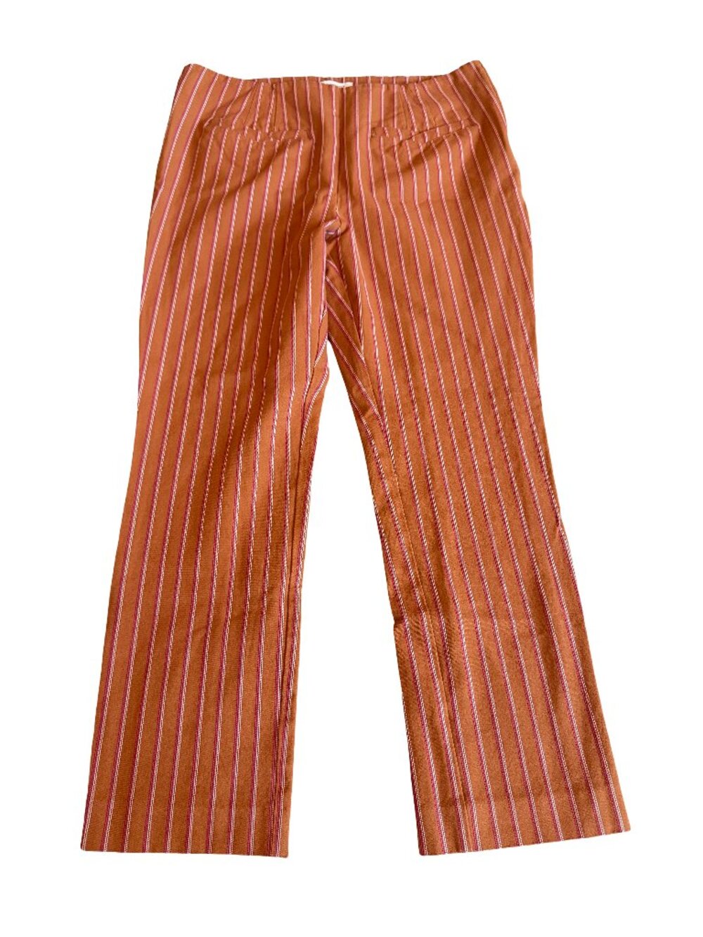 Anthropologie The Essential Slim Cropped Length Pants Slacks Stripe Print Sz 12